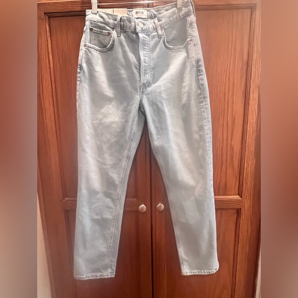 Agolde Riley Long High Rise Straight Jeans